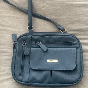 Blue cross body purse